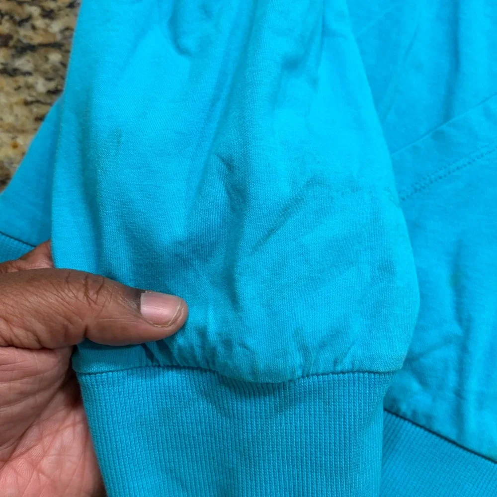 Nike Athletic Dept Reversible Full Zip Hoodie Blue Striped‎ Womens XXL Turquoise